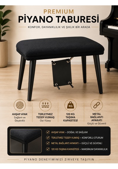 Reiter Md33 Tabure Dahil Kapanır Kapak 88 Keys