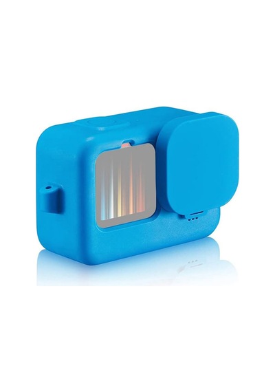 Ayex Hero 9 Silikon Kılıf Mavi Gopro Hero 9 / 10 / 11 / 12 / 13 İle Uyumlu, Lens Kapaklı