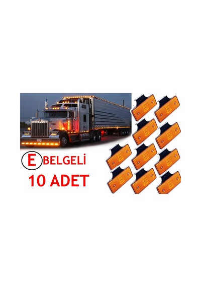 (10 ADET) SİDE MARKER LED LAMBA SARI 12V-24V