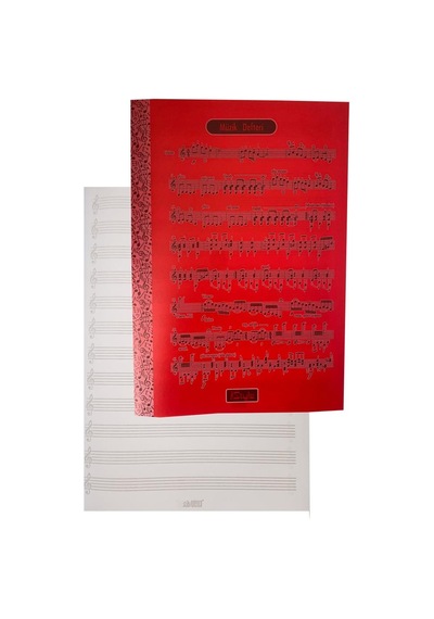 Müzik Defteri A4 40 Yaprak Plastik Kapak 1 Adet Sol Anahtarlı Pp Kapak Müzik Defteri 21x29.7 Cm 12 Sütunlu