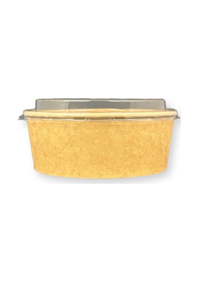 50 Adet Kraft Karton Salata Kasesi Kapaklı 1300cc