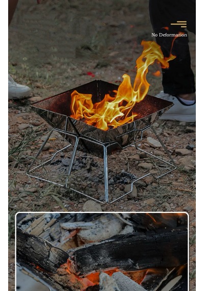 Shufa Taşınabilir Paslanmaz Çelik Ateş Yakma Standı Büyük Boy Kolay Mangal / Barbekü Izgarası
