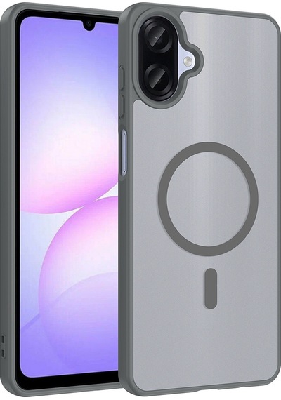 Rba Aksesuar Samsung Uyumlu Galaxy A07 Kılıf M-safe Şarj Özellikli Zore Babet Kapak - Gri