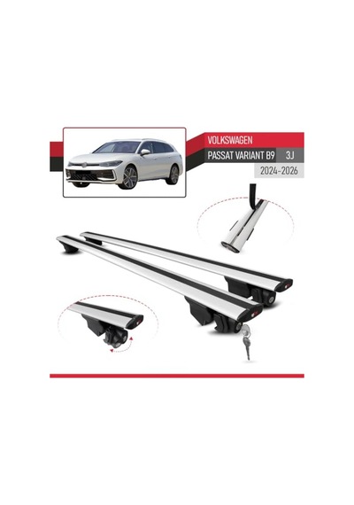 Apline Vw Passat B9 Variant 2024-2025 Arası İle Uyumlu Hook Model Ara Atkı Tavan Barı Gri 2 Adet Diğer