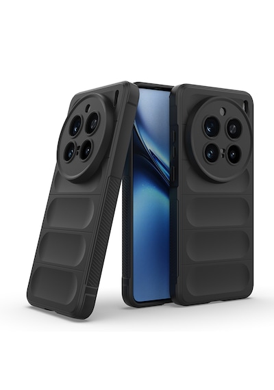 Vivo X200 Pro Kılıf Kamera Korumalı Esnek Tpu Oyuklu Arka Yüzey Tasarımlı Silikon Kapak Siyah
