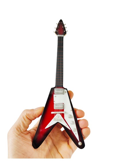 El Yapımı 1/4 Ölçek Minyatür Elektro Gitar Gibson Flying V Red B.