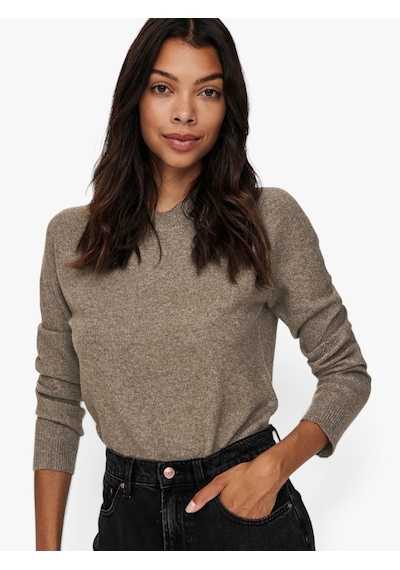 Only Onlrıca L/s Pullover Knt Noos Kadın Kahverengi Kazak - 3601186