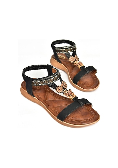 Fox Shoes S258015209 Siyah Alçak Tabanlı Kadın Sandalet Siyah