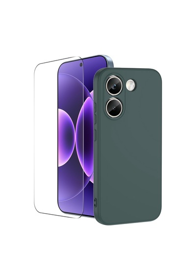 Teleplus Xiaomi Poco X8 Pro Kılıf Mara Lansman Silikon + Nano Esnek Ekran Koruyucu Yeşil