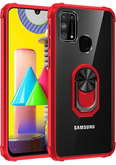 Samsung Uyumlu Galaxy M21 Kilif Standli Yüzüklü Mola Silikon Kapak 466785736