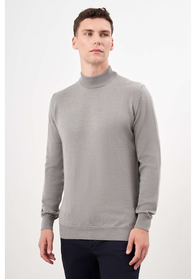 Morven Erkek Gri Basic Yarım Balıkçı Yaka Dynamic Fit Rahat Kesim Triko 25kc017002100 Gri