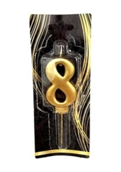 Mum Gold 8 Rakam - Doğum Günü Pasta Mumu 0 - 99