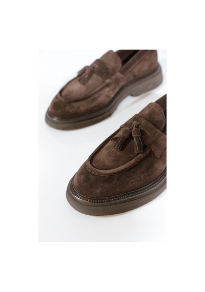 Dgn 2136 Erkek Loafer Ayakkabi Kahve Süet