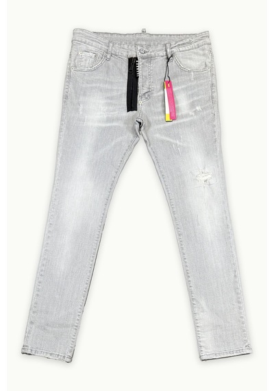 Barmore Grey Wash Jean Badge Patch Erkek Gri
