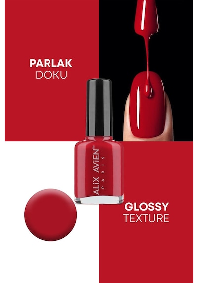 Alix Avien Kırmızı Oje 16 Yüksek Pigmentli Uzun Süreli Kalıcılık Hızlı Kuruma Nail Lacquer 16