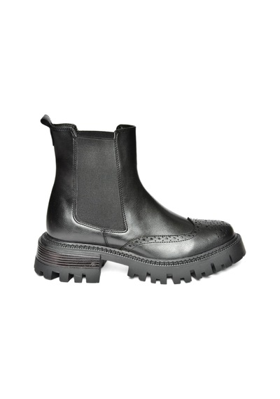 Fox Shoes R312152909 Siyah Kalın Tabanlı Kadın Bot Siyah