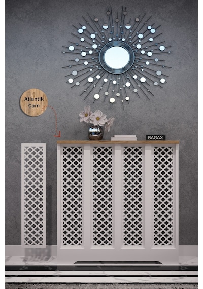 Dekoratif Petek Dolabı Kalorifer Peteği Kapatma Ünitesi Modern Tasarım İç Ölçü 76 Cm Dış Ölçü 80 Cm Petek 76 Beyaz Üstü Çam D3 Dekoratif Petek Dolabı Kalorifer Peteği Kapatma Ünitesi Modern Tasarım İç Ölçü 76 Cm Dış Ölçü 80 Cm Petek 76 Beyaz Üstü Çam D3