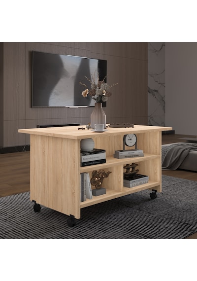Asra Trend Orta Sehpa OS001 %100 MDF Tekerlekli İki Katlı Geniş Raf Takımı Safir Meşe Asra Trend Orta Sehpa OS001 %100 MDF Tekerlekli İki Katlı Geniş Raf Takımı Safir Meşe