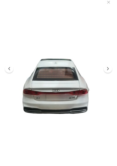 Audi A7 1:24 Ölçekli Diecast Model Araba Metal Gövde, Dekoratif Sergi Standlı Metalik Beyaz