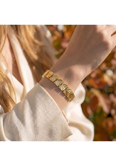 Premium Şık Ve Parlak Solara 24k Gold Kaplama 8 Mm Kadın Bijuteri Bileklik 3183kbv5d10 18cm Altın