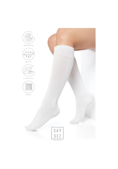 Saysez Bambu Kadın Dizaltı Düz Beyaz Yumuşak Uzun Dikişsiz Çorap / Pantolon Çorabı / Teni Göstermeyen Çorap Renkli Saysez Bambu Kadın Dizaltı Düz Beyaz Yumuşak Uzun Dikişsiz Çorap / Pantolon Çorabı / Teni Göstermeyen Çorap Renkli
