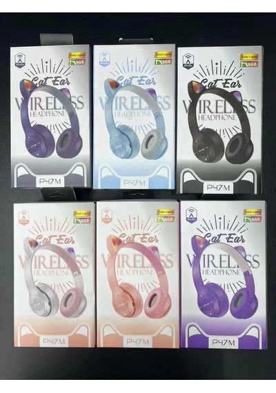 Kedi Kulaklı Ve Rgb Led Işıklı P47m Kablosuz Bluetooth