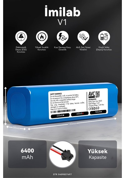 İmilab V1 6400mah Robot Süpürge Bataryası M.ö
