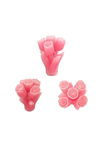 Tahtakale Toptancı Silikon 3d 5 Güllü Çiçek Buketi Mum Kalıbı