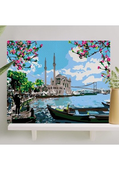 Palmiye Hobi Sanat Sayılarla Boyama Tuval Seti Fırça Boya Dahil Çıtalı 40x50 Cm - Ortaköy