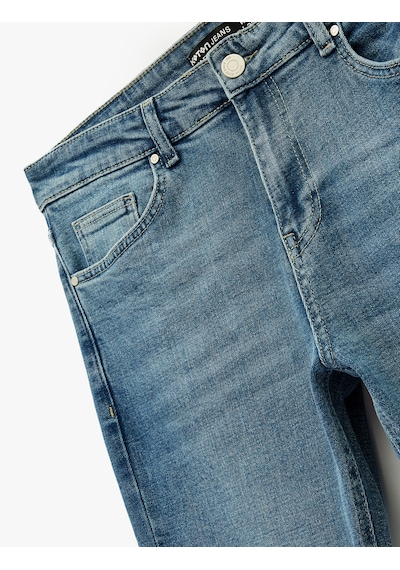 Koton Pamuklu Normal Bel Slim Fit Jean Pantolon - Brad Jean Orta İndigo 7wam40005nd