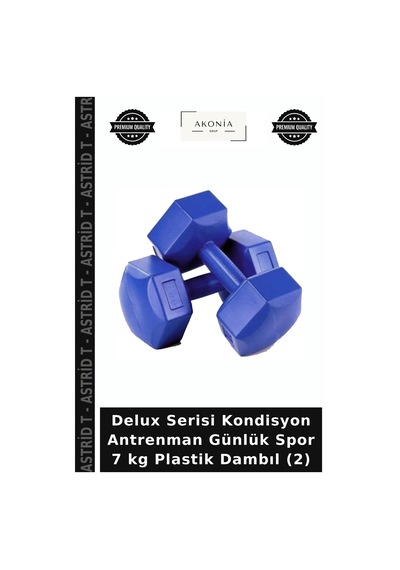 Delux Serisi Kondisyon Antrenman Günlük Spor 7 Kg Plastik Dambıl 2