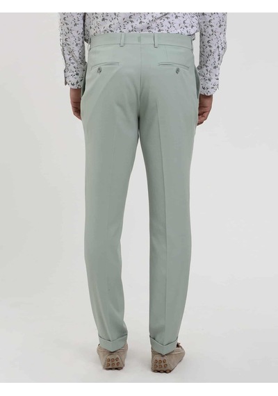 Dufy Yeşil Erkek Slim Fit Düz Pileli Pantolon - 104462-yeşil Yeşil