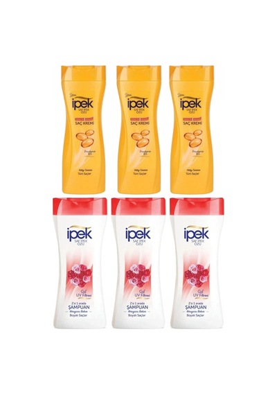 İpek Şampuan 480 Ml Boyalı Saçlar Gül 3 Adet & İpek Saç Kremi 3 Adet 480 Ml Boyalı / Röfleli