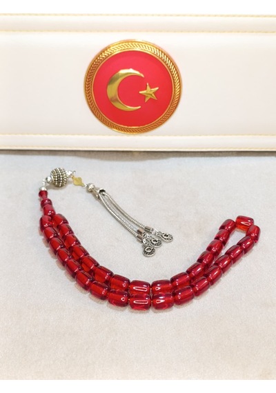 Ateş Kehribar Tesbih Usta Yapımı Ve İmzalı Kapsül Kesim