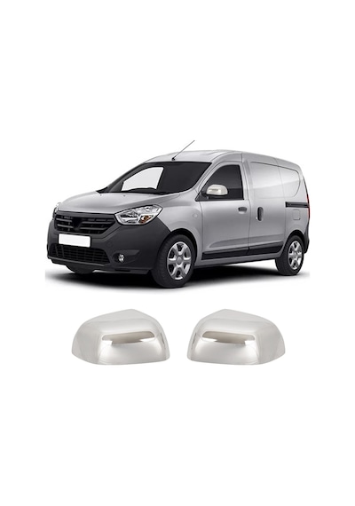 Dacia Dokker Uyumlu 2012-2021 Krom Ayna Kapağı 2 Parça Paslanmaz  Çelik