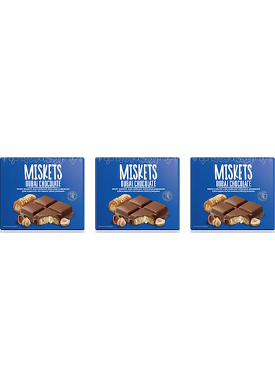 Sütlü Çikolatalı Fındık Dolgulu Dubai Çikolatası 100 Gr X 3 Adet