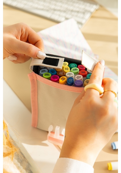 24 Lü Çift Uçlu Alkol Bazlı Marker Kalem Seti Brush + Chisel