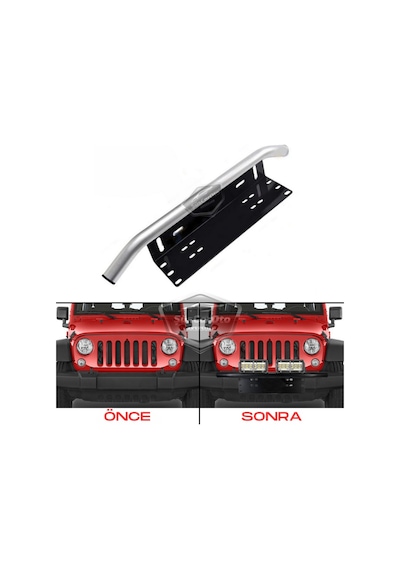 Her Araca Uyumlu Plaka Altlığı Ve Koruma Demiri Sis Ayağı Suv 4x4 Off Road Led Montaj Braketi Plakalık Led Bağlantı Ayağı Krom 00 Şüscaroto Aksesuar