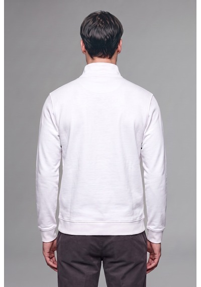Defacto Regular Fit Dik Yaka Yarım Fermuarlı Sweatshirt F2821ax25auwt34 Beyaz