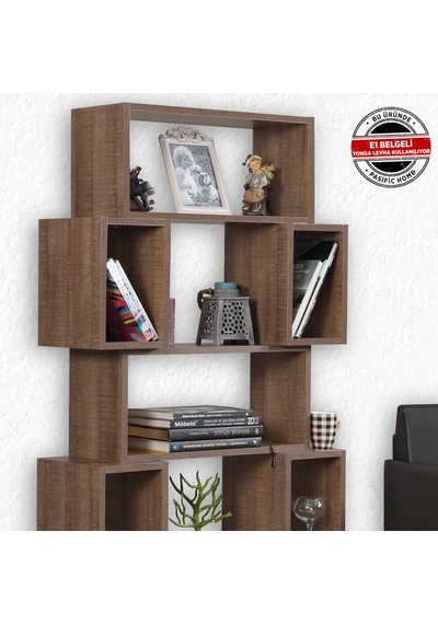 Pasifichome Box Raflı Kutulu Kitaplık Koyu Meşe / Çalışma Odası Kitaplık