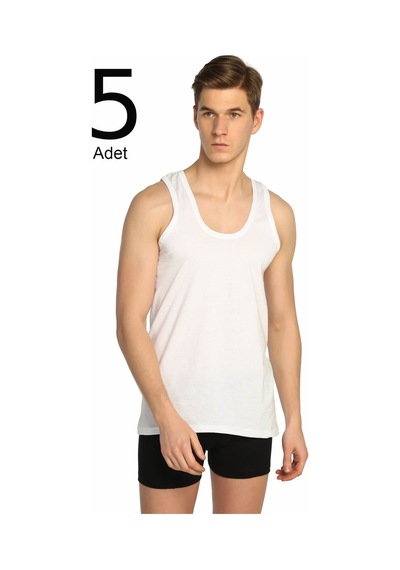Tutku Erkek Beyaz 5'li Paket Klasik Atlet Elf568t0101ccm5 Beyaz