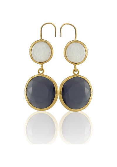 Kadir Jewellery 22 Ayar Altın Kaplama Kadın İnci Küpe -el İşçiliği Ve Hipoalerjenik Küpe Mor 07611601