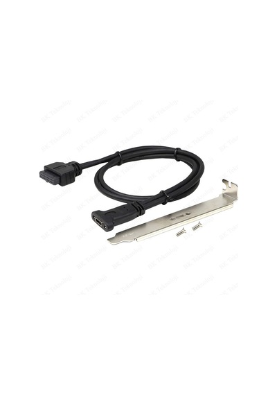 Type-C Dişi - USB 3.0 Anakart 20 Pin Dişi Panel Genişletme Kablos