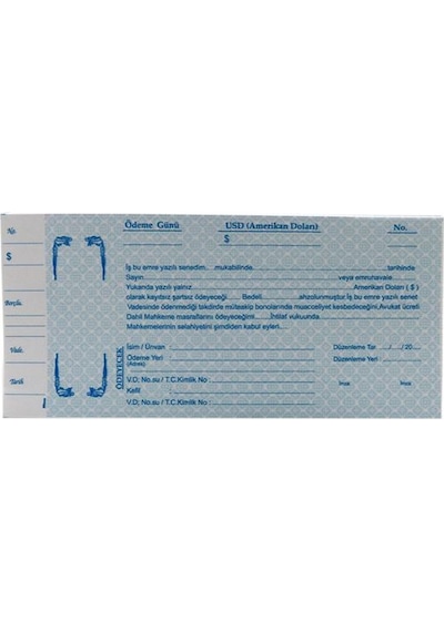 Dilman Dolar Senet Koçanı 100 Lü Paket N11.3521