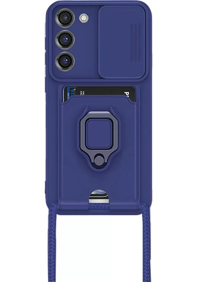 Samsung Uyumlu Galaxy S23 Plus Kılıf Zuma Kartvizitli Yüzüklü Silikon - Lacivert standart