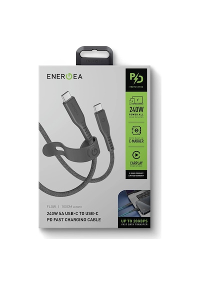 Flow Usb 3.2 2m 240w Type-c To Type-c Pd Hızlı Şarj Kablo - Siyah