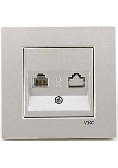 Viko Artline Novella Saten Tekli Nümeris Cat-3 Telefon Prizi Çerç