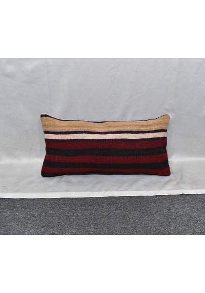 Zehra Abla Halı Yeni El Dokuma Dekoratif Lumbar Kilim Kırlent Yastık Kılıfı 6166