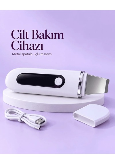 Lb Usb Şarjlı Metal Spatula Uçlu Beyaz Yüz Ve Cilt Bakım Cihazı
