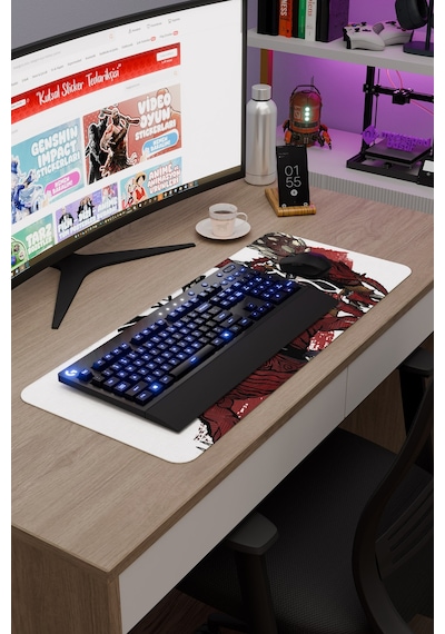 Monster Hunter: World Dikişli Kauçuk Oyuncu Mousepad V5 - 70x30 Xl Gaming Mouse Pad